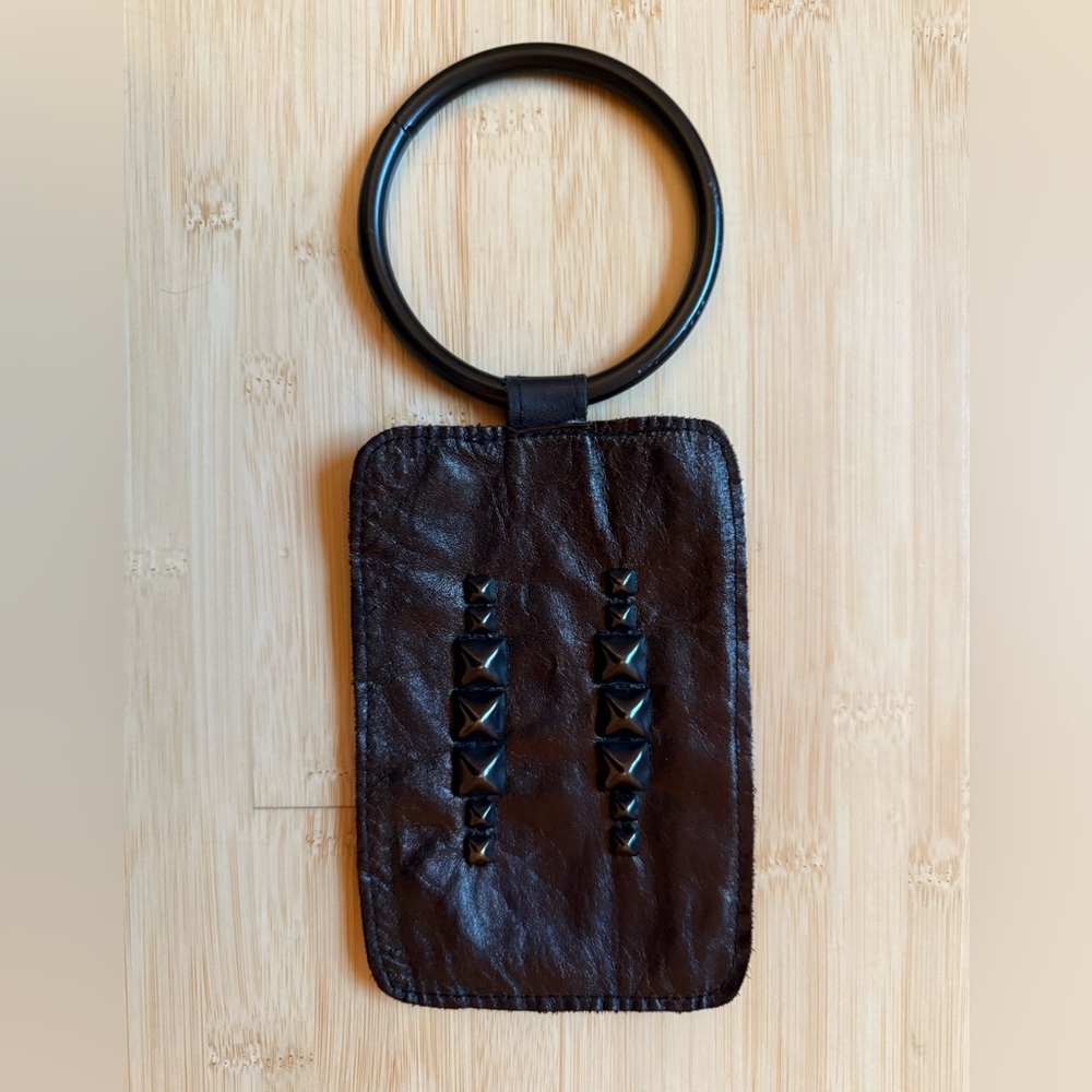 Black studded bracelet wallet